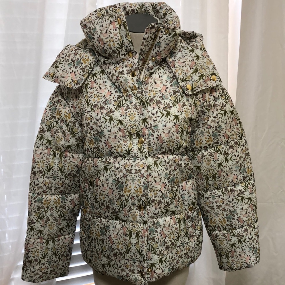 J. Crew puffer jacket in liberty tapestry floral XS